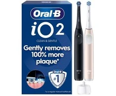 Dantų šepetėlis Oral-B Braun „Eltandborste iO2 Night Juodas/Calm Rožinė Duo“, 1 kelioninis dėklas
