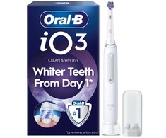 Oral-B Braun iO3 Quite Baltas elektrinis dantų šepetėlis (balinamasis leidimas)