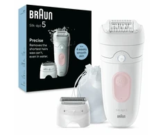 Braun Silk-épil 5 5-030, Rožinė, Baltas, 28 tweezers, MicroGrip, 0.5 mm, Baterija, Built-in battery