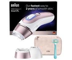 „Braun“ – išmanusis IPL Skin i·expert plaukų šalinimo prietaisas namams, su nemokama programėle, 2 išmaniosiomis galvutėmis – baltas/bronzinis