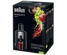 Braun „Multiquick 5“ sulčiaspaudė J 500, juoda, sidabrinė, 2 l, 1,25 l, 7,5 cm, plastikas, nerūdijantis plienas, 900 W