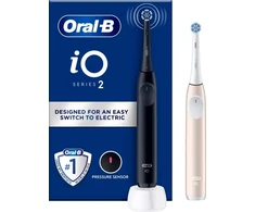 Braun Oral-B iO Series 2, Adult, Vibrating dantų šepetėlis, Daily care, Jautrus, Super sensitive, Juodas, Rožinė, 2 min, Round