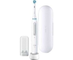 Braun „Oral-B iO Series 4 Quite“, Suaugusiems, Besisukantis dantų šepetėlis, Kasdienė priežiūra, Jautrus, Super jautrus, Balta, Balta, Apvalus
