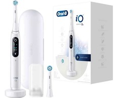 Braun „Oral-B iO Series 8N“, Suaugusiesiems, Vibruojantis dantų šepetėlis, Kasdienė priežiūra, Dantenų priežiūra, Intensyvus, Jautrus, Super jautrus, Balinimas, Balta, 2 min., Balta