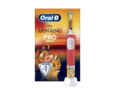 Braun „Oral-B Kids VITALITYPROLIONK“, Vaikams, Besisukantis-vibruojantis dantų šepetėlis, Kasdienė priežiūra, Labai jautrus, Įvairių spalvų, 2 min., Raudona