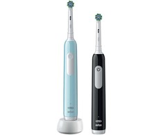 Dantų šepetėlis Oral-B Pro 1 juodas/Karibų mėlynas su antruoju rankenėle