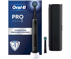 Braun „Oral-B Pro 3 3500“, Suaugusiems, Besisukantis dantų šepetėlis, Kasdienė priežiūra, Jautrus, Balinimas, Juoda, 2 min., 4 x 30 sek., Juoda