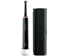 Braun „Oral-B Pro 3 3500“, Suaugusiems, Besisukantis dantų šepetėlis, Kasdienė priežiūra, Jautrus, Balinimas, Juoda, 2 min., 4 x 30 sek., Juoda