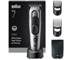 Braun Series 7 HC7590 plaukų kirpimo mašinėlė, 17 ilgio nuostatų, 50 min., juoda/sidabrinė