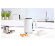 Virdulys Braun PurEase WK 3100 WH, 1,7 l, 2200 W, balta, vandens lygio indikatorius, apsauga nuo perkaitimo, belaidis