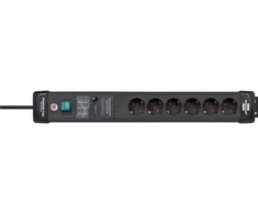 Brennenstuhl Brennenstuhl Premium-Line ÜSS 6 kasetė juoda maitinimo juosta *DE*