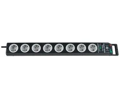 Brennenstuhl 1153380318, 9 kintamosios srovės lizdai (-ų), 16 A, Juoda, Pilka, 2,5 m