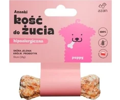AZANKI Hipoalerginis elnio odos kaulas su triušiu ir probiotikais šuniukams - šunų skanėstas - 10 cm
