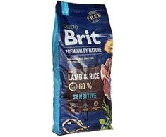 Brit Premium By Nature Sensitive su ėriena ir ryžiais 15kg