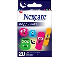 Vaikiški pleistrai "Monstrai" 20 vienetų Asorti Nexcare