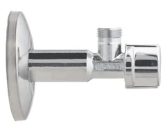 BROEN Arcofix uždarymo vožtuvas, ilgas, chromuotas, nipelis/nipelis 1/2" x 3/8" su Ø70 mm rozete. Tiekiamas be jungiamosios veržlės, skirtos 10 mm variniam vamzdžiui #744524033