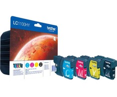 Brother LC1100HYVALBPDR, Juoda, Žydra, Purpurinė, Geltona, 4 vnt., 900 puslapių, 750 puslapių, Kelių dalių pakuotė