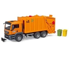 BRUDER MAN TGS šiukšliavežė, Šiukšliavežė, 3 metai, Plastikas, Juoda, Oranžinė