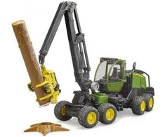 Bruder Profesionalios serijos „John Deere 1210E“ medvežė su 4 kamienais ir griebtuvu (02133)