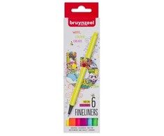 BRUYNZEEL SAKURA Bruynzeel Fineliner rinkinys neoninis | 6 spalvos