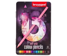 BRUYNZEEL SAKURA Bruynzeel Soft grip spalvotas pieštukas skardos šviesa | 12 spalvų