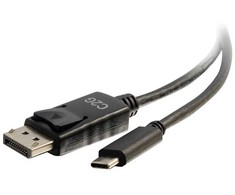 Adapteris AV C2G C2G 6ft USB C to DisplayPort Cable - 4K 30Hz - Externer Videoadapter - USB-C - DisplayPort - Juodas