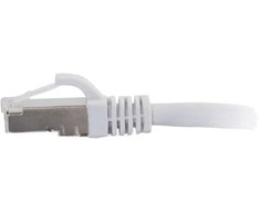 C2G Cat6a ekranuotas (STP) tinklo jungiamasis kabelis - jungiamasis kabelis - RJ-45 (kištukas) į RJ-45 (kištukas) - 30 cm - STP - CAT 6a - formos, be mazgų, daugiagyslis - baltas
