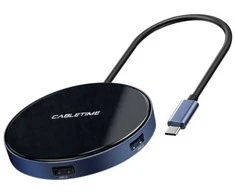 Cabletime USB-C šakotuvas, skirtas 3 USB A 2.0, USB A 3.0, USB-C PD įkrovimui
