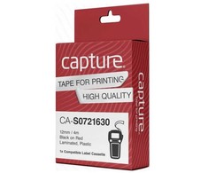 Capture 12 mm x 4 m juodas ant raudono fono