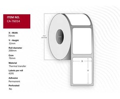 Capture Label 70 x 32mm, Core 76mm,