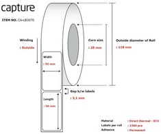 Capture Label 50x50, Core 25,