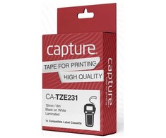 Capture 12 mm x 8 m juodai balta juosta