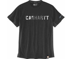 Carhartt Carhartt „Force Block“ logotipo vidurio juodi marškinėliai