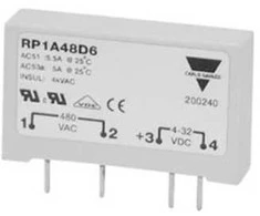 Carlo Gavazzi Automation RP1 serijos kietojo kūno relė, 5 A apkrova, montuojama ant PCB, 265 V kintamosios srovės apkrova, 32 V nuolatinės srovės valdymas