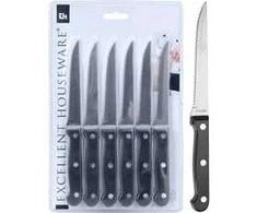 Carrefour Home Plieniniai steiko peiliai 21 cm 6 vnt.