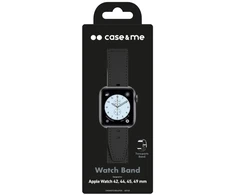 Case4Me „SBS“ ekologiškos odos dėklas „Apple Watch“ laikrodžiui (42/44/45/49 mm). Juodas