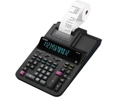 Casio DR-200R juodas – 2 spalvų spausdinimas, pakartotinio spausdinimo funkcija, mokesčiai, 4,4 linijos/sek. – be baterijos / tik laidas.