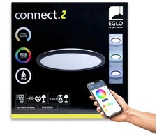 Lubinis šviestuvas Lampa sufitowa EGLO Ceiling LED light ROVITO-Z IP44 22.5W RGB 2700-6500K 2300lm juodas O39 remote/APP