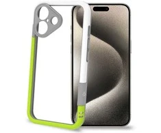 Dėklas Celly Bumper iPhone 16 Vit/Limegrön
