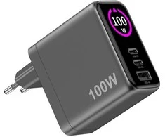 Celly Įkroviklis 100W PD/QC su ekranu
