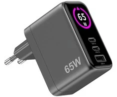 Celly Įkroviklis 65W PD/QC su ekranu