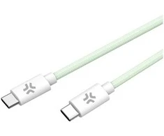 Celly USBCUSBCCOTT - USB-C to USB-C Cotton Braided Cable [POWER DELIVERY], 1.5 m, USB C, USB C, Žalias, Baltas