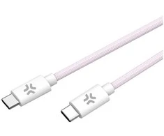 Celly USBCUSBCCOTT - USB-C to USB-C Cotton Braided Cable [POWER DELIVERY], 1.5 m, USB C, USB C, Rožinė, Baltas