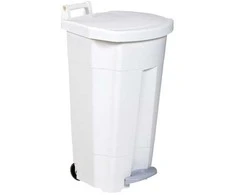 Atliekų konteineris „Rossignol“, 90 l, su pedalu, baltas
