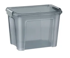 CEP Office Solution Aufbewahrungsbox SHADOW 18 Liter transparent rauchgrau aus recycelter PP mit