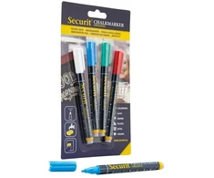 Securit Chalkmarker ass. spalva 1-2mm 4 vnt./pakuotė. - (4 vnt.) (BL-SMA100-V4-COL)
