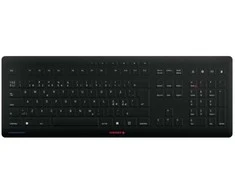 Klaviatūra „CHERRY STREAM PROTECT“ BELAIDIS, viso dydžio (100 %), belaidis, radijo dažnių belaidis, žirklinio mygtuko jungiklis, QWERTY, juodas