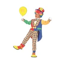 Ciao Blomster Klovn Deluxe-kostume (Jakke med falsk skjorte, butterfly, bukser og hat) - 3-4 år