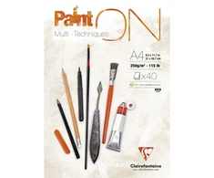 Clairefontaine blokas Paint On, A4, 40 lapų, 250 g / 4 vnt.