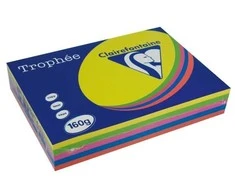 Clairefontaine Spalvotas popierius Trophée, A4, 160g, ryškių spalvų asistentas 1713, 5x50 lapų pakuotė